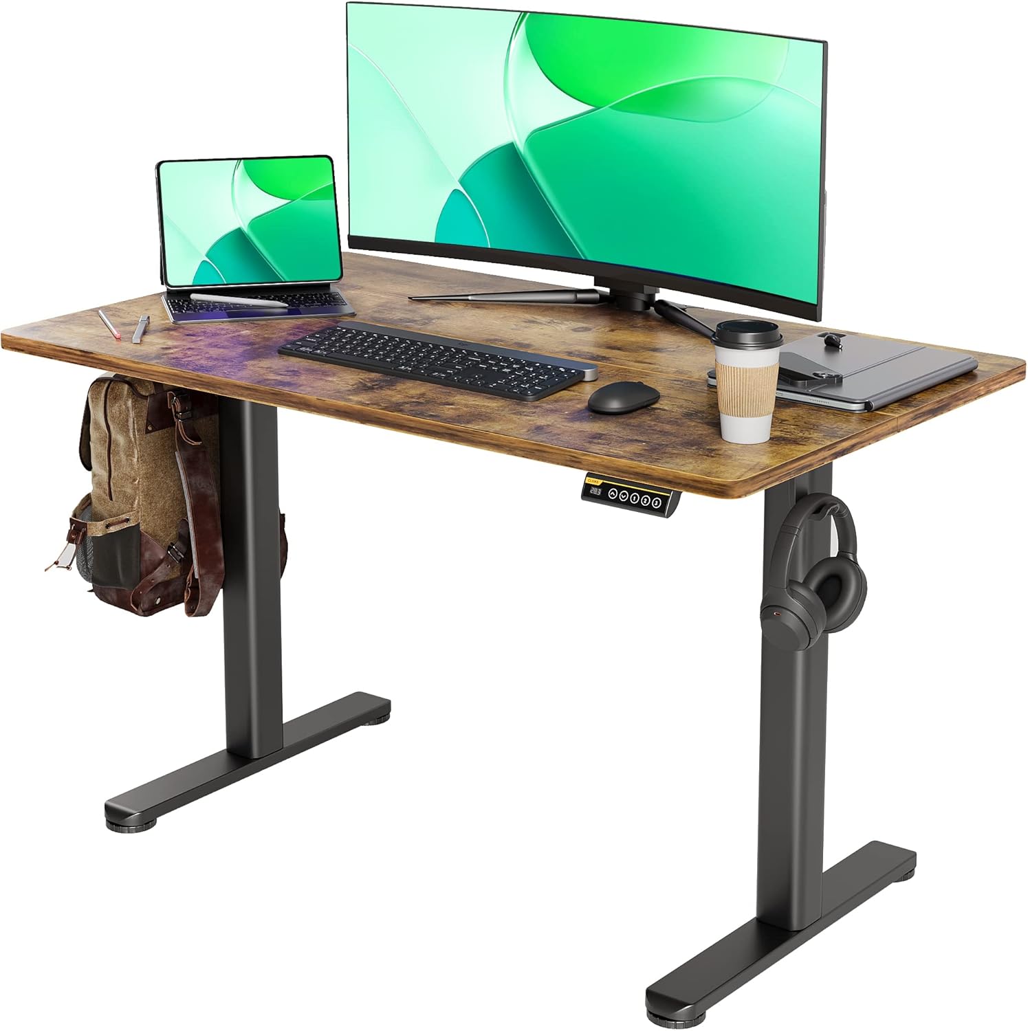 Full-size adjustable standing desk under $100 for dual monitors