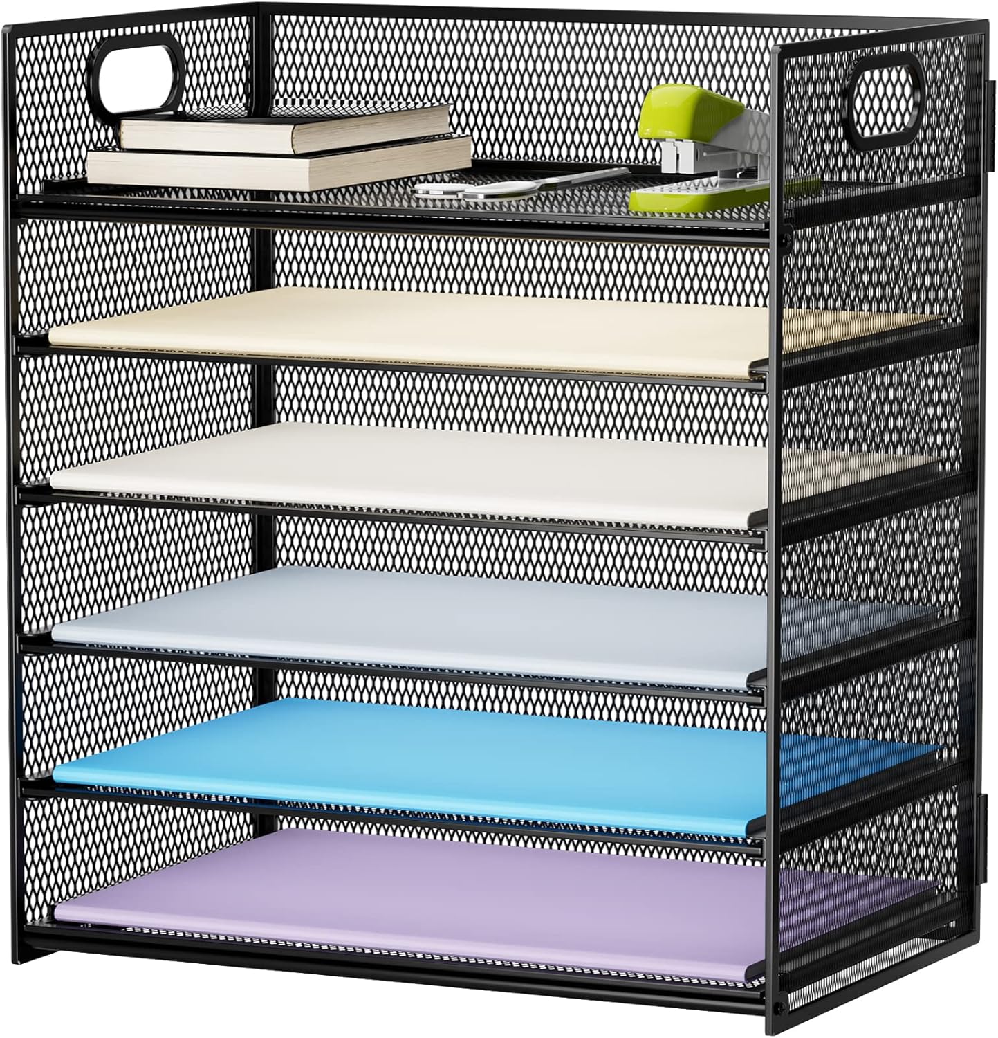 Budget desk organizer with 6-Tier mesh design